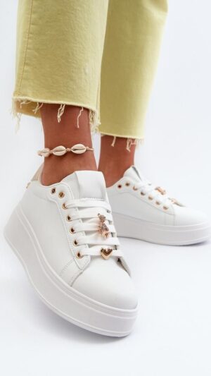 Sneakersy na platformie white/gold