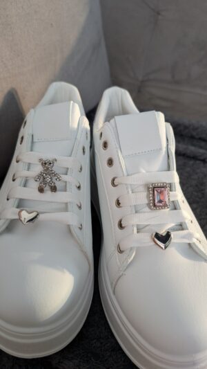 Sneakersy na platformie white/silver